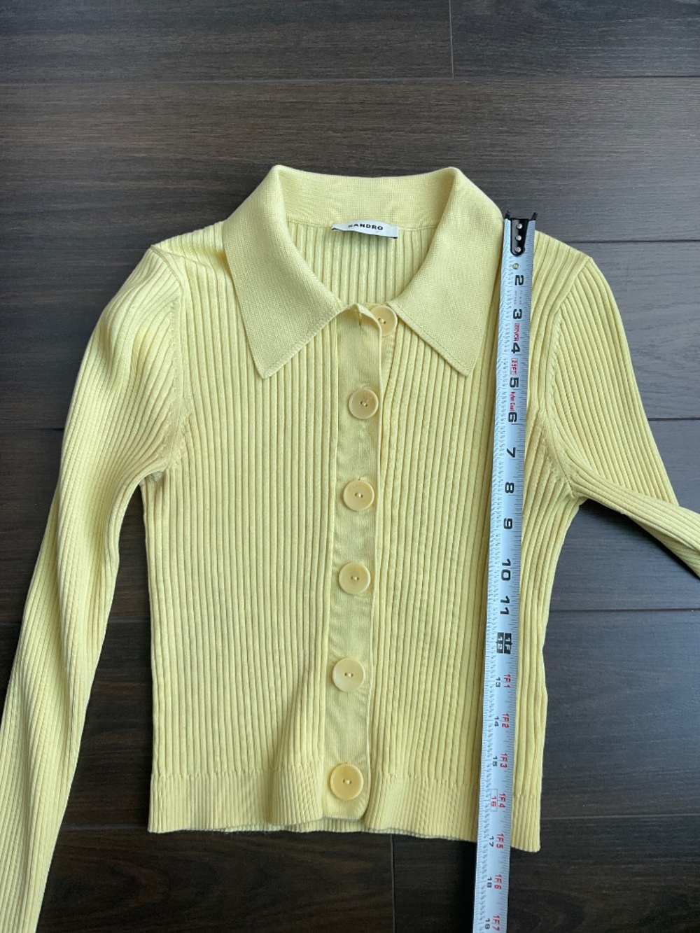 Sandro Ribbed Crop Cardigan - Picture 7 of 8